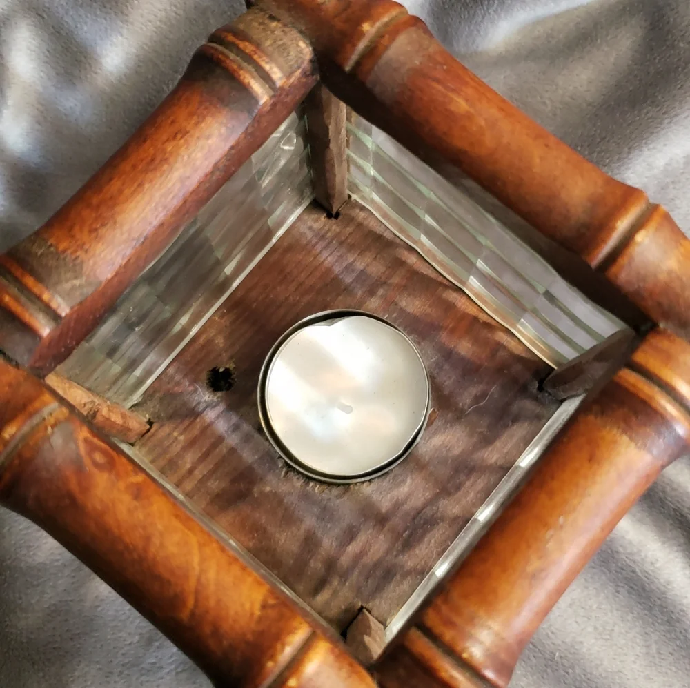 Wooden Square Tealight Holder